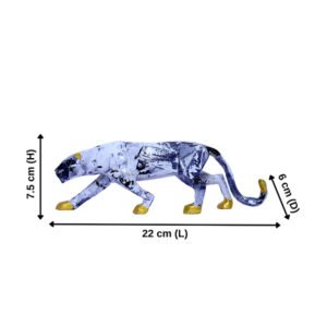 Jaguar Showpiece for Home Decor (Grey & White) Polyresin – 3 Inch - Image 3