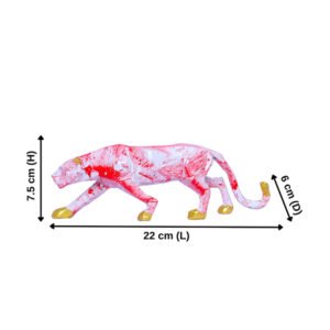 Jaguar Showpiece for Home Decor (Red & White) Polyresin – 3 Inch - Image 3