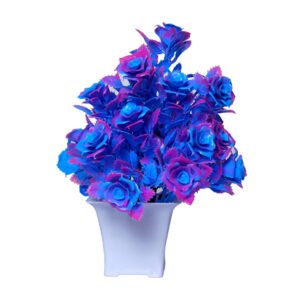 Purple Flower Artificial Plant Showpiece for Home Decor (Plastic) – 8 Inch - Image 2