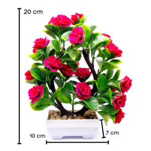 Pink Rose Artificial Plant Showpiece for Home Decor (Plastic) – 8 Inch - Image 3