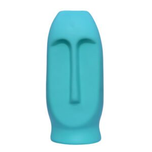 Human Face Flower Vases for Home Decor (Green) Polyresin – 9.5 Inch - Image 2