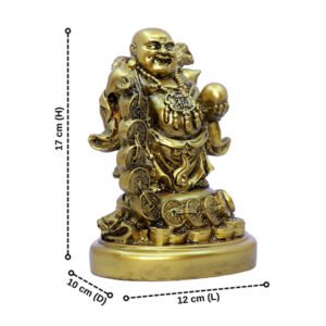 Golden Laughing Buddha Statue for Wealth & Luck - Image 2