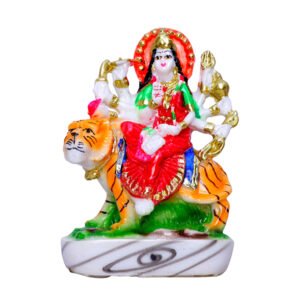 Goddess Durga Idol – Multicolor Resin Statue (11 cm H) for Home Temple & Office Décor - Image 2