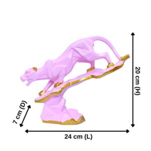Tree Jaguar Showpiece for Home Decor (Pink) Polyresin – 8 Inch - Image 3