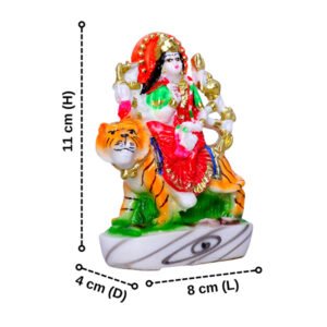 Goddess Durga Idol – Multicolor Resin Statue (11 cm H) for Home Temple & Office Décor - Image 3