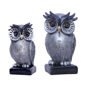 Decorative Owl Figurine Set – Handcrafted Resin Sculpture – 3 Sizes Available (17cm, 15cm, 13cm) - Image 3