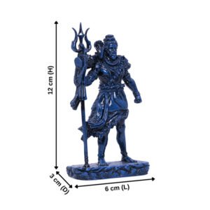 Lord Shiva Idol Statue Especially for Car Dashboard (Blue) Polyresin - 5 Inch - Image 3