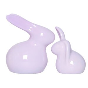 Rabbit Showpiece Set of 2 for Home Decor (Pink) Polyresin – 5.5 Inch - Image 2