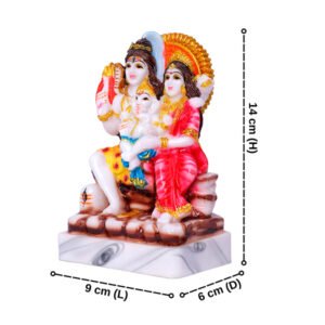 Shiv Parivar Idol Showpiece (Multicolor) Marble - 6 Inch - Image 3