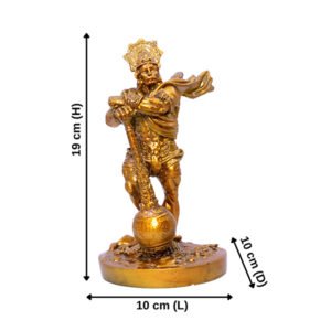 Bahubali Hanuman Idol Showpiece Espacially for Car Dashboad (Golden) Polyresin - 8 Inch - Image 3