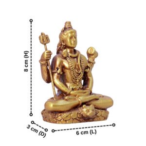 Lord Shiva Idol Statue Especially for Car Dashboard (Golden) Polyresin - 3 Inch - Image 3