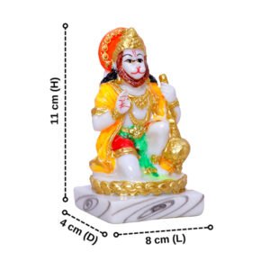 Lord Hanuman Ji Idol | Bajrangbali Murti for Home, Office & Car Dashboard | 8 cm (L) x 4 cm (D) x 11 cm (H) | Divine Blessings & Strength - Image 2
