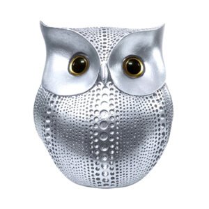 Antique Owl Showpiece for Home Decor (Silver) Polyresin – 6 Inch