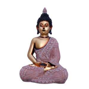 Elegant Rose Gold Meditating Buddha Statue - 28cm