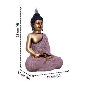 Elegant Rose Gold Meditating Buddha Statue - 28cm