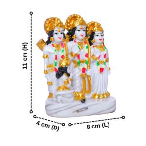Lord Ram Darbar Idol – Multicolor Resin Statue (11 cm H) for Home Temple & Office Décor - Image 3