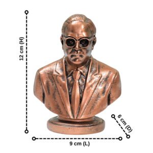 Dr. B.R. Ambedkar Bust – 12cm Copper Finish Idol - Image 3
