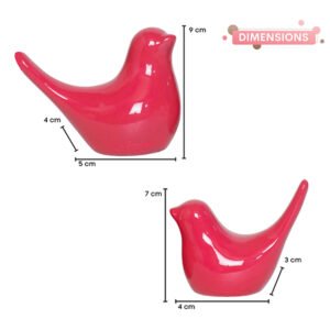 Creative Love Birds Showpiece for Home Decor (Red) Polyresin – 3.5 Inch - Image 3