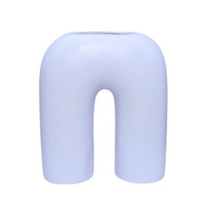Inverted U-Shaped Flower Vases for Home Decor (White) Polyresin – 9 Inch - Image 2