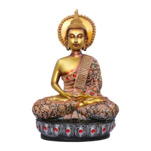 Lord Buddha Idol Showpiece for Home Decor (Golden) Polyresin – 12 Inch - Image 2