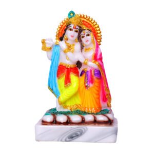 Radha & Krishna Idol Showpiece (Multicolor) Marble - 6 Inch