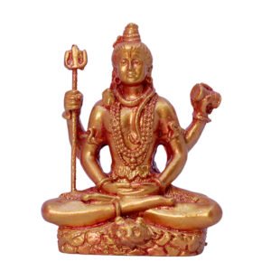 Lord Shiva Idol Statue Especially for Car Dashboard (Red & Golden) Polyresin - 3 Inch - Image 2