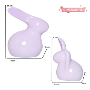 Rabbit Showpiece Set of 2 for Home Decor (Pink) Polyresin – 5.5 Inch - Image 3