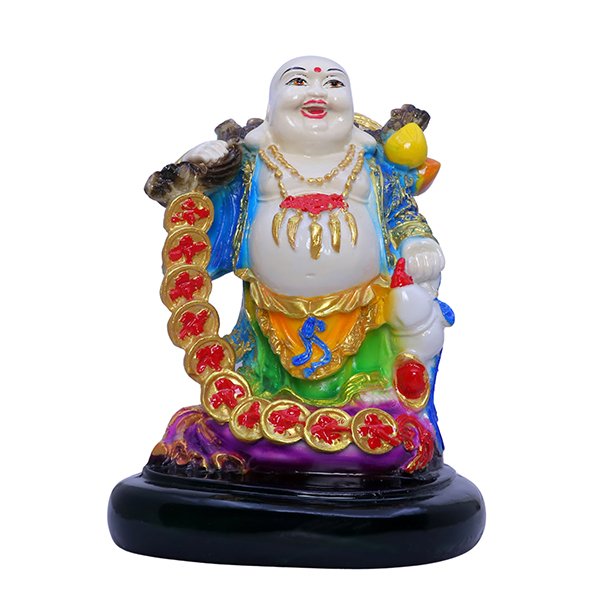 Colorful Laughing Buddha Statue for Prosperity & Luck