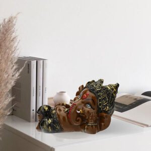 Sleeping Ganesha Idol Showpiece for Home Decor (Brown) Polyresin - 4 Inch - Image 1