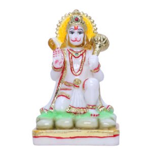 Lord Hanuman Idol Showpiece for Home Decor (Golden Foil) Marble – 6 Inch