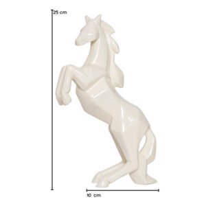 Hand Lifting Horse Showpiece for Home Decor (Light Yellow) Polyresin – 10.5 Inch