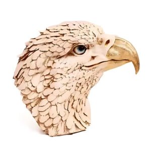Eagle Face Showpiece for Home Decor (Cream) Polyresin – 8.5 Inch - Image 1