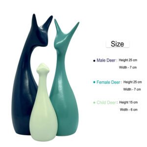 Lucky Deer Family Showpiece for Home Decor (Multicolor) Polyresin – 10 Inch - Image 3