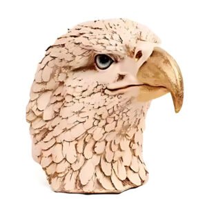 Eagle Face Showpiece for Home Decor (Cream) Polyresin – 8.5 Inch - Image 3