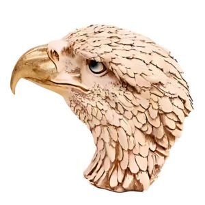 Eagle Face Showpiece for Home Decor (Cream) Polyresin – 8.5 Inch - Image 2