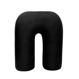 Inverted U-Shaped Flower Vases for Home Decor (Black) Polyresin – 9 Inch - Image 2
