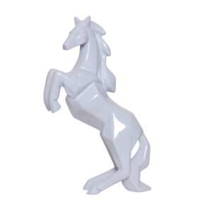 Hand Lifting Horse Showpiece for Home Decor (Grey) Polyresin – 10.5 Inch - Image 3