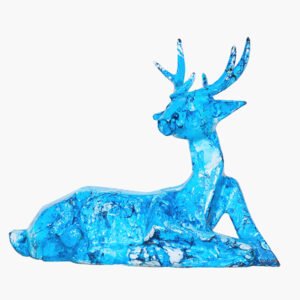 Sitting Deer Showpiece for Home Decor (Sky Blue) Polyresin – 6.5 Inch - Image 2