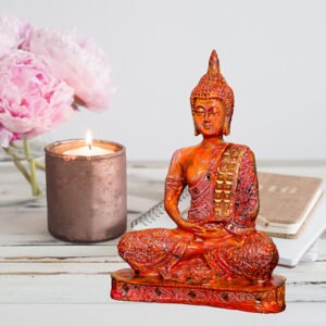 Meditation Buddha Showpiece for Home Decor (Multicolor) Polyresin - 9.5 Inch - Image 1