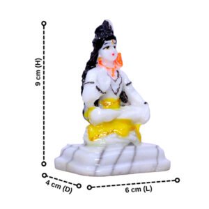Lord Shiva Meditating Idol – 9 cm (H) x 6 cm (L) x 4 cm (D) | Resin Statue for Home & Temple - Image 3