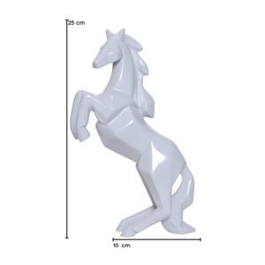 Hand Lifting Horse Showpiece for Home Decor (Grey) Polyresin – 10.5 Inch - Image 2