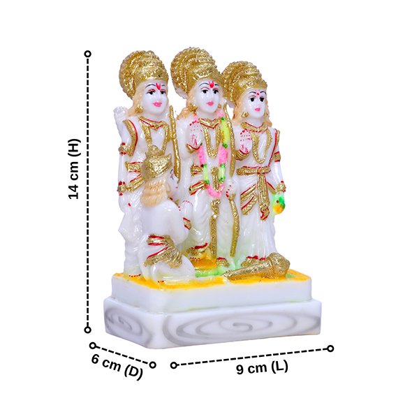 Ram Darbar Idol Showpiece for Home Decor (Golden Foil) Marble – 6 Inch