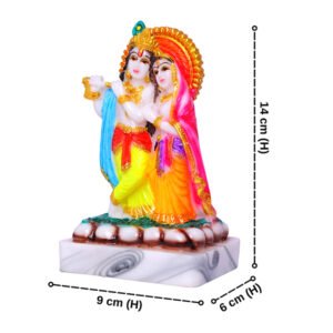 Radha & Krishna Idol Showpiece (Multicolor) Marble - 6 Inch