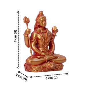 Lord Shiva Idol Statue Especially for Car Dashboard (Red & Golden) Polyresin - 3 Inch - Image 3