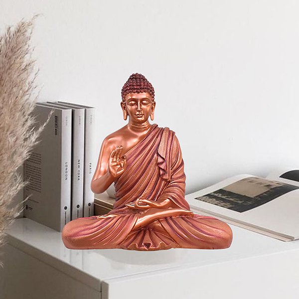Meditation Big Buddha Showpiece for Home Decor (Copper) Polyresin – 15 Inch