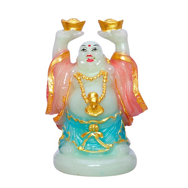 Radium Light Buddha with Gold Ingots for Wealth