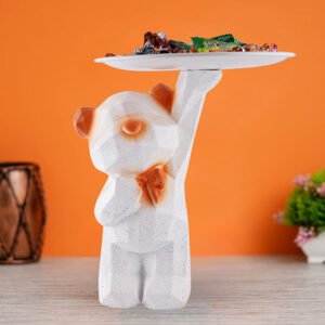 Bear Candy Holder Statue – 8 Inch Decorative Tray - Image 1