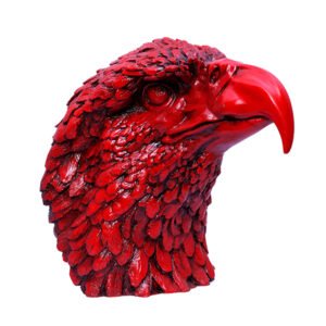 Eagle Face Showpiece for Home Decor (Red) Polyresin – 8.5 Inch - Image 2