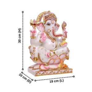 Lord Goddess Idol Showpiece for Home Decor (White) Marble – 12 Inch - Image 3
