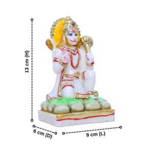 Lord Hanuman Idol Showpiece for Home Decor (Golden Foil) Marble – 6 Inch